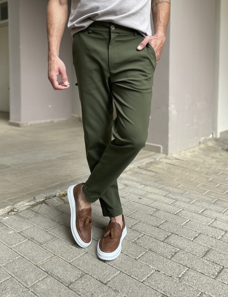Ben Tailor Ανδρικό χακί υφασμάτινο παντελόνι Kowalski 0398Q φωτογραφία